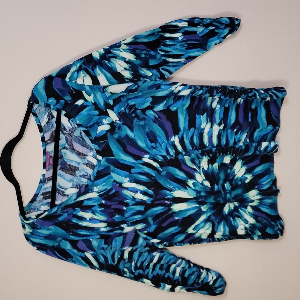 Beverly Drive top with gathered sleeves and sides